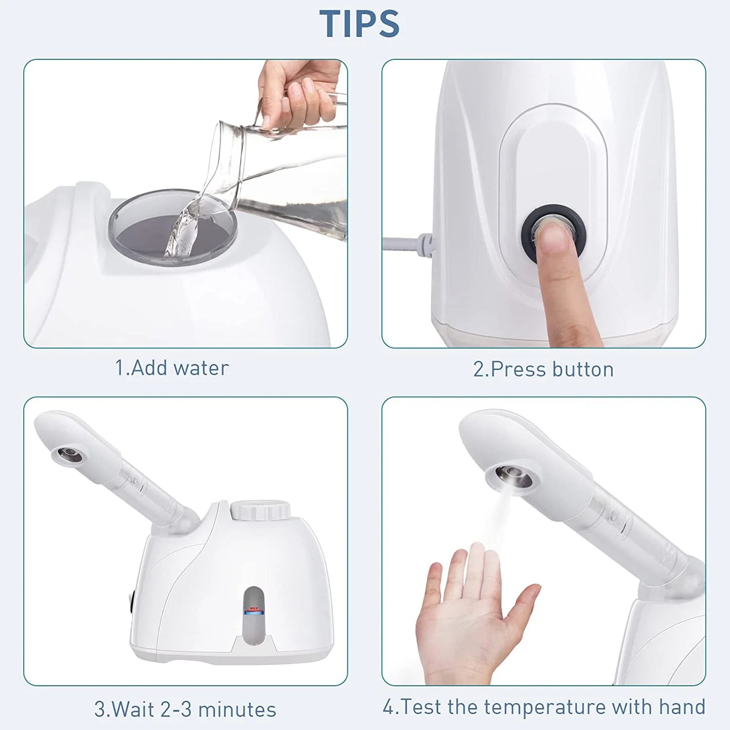 Professional Portable Facial Steamer, Nano Ionic Technology with 180° Rotatable Sprayer, Warm and Cold Mist for Salon and Spa Use