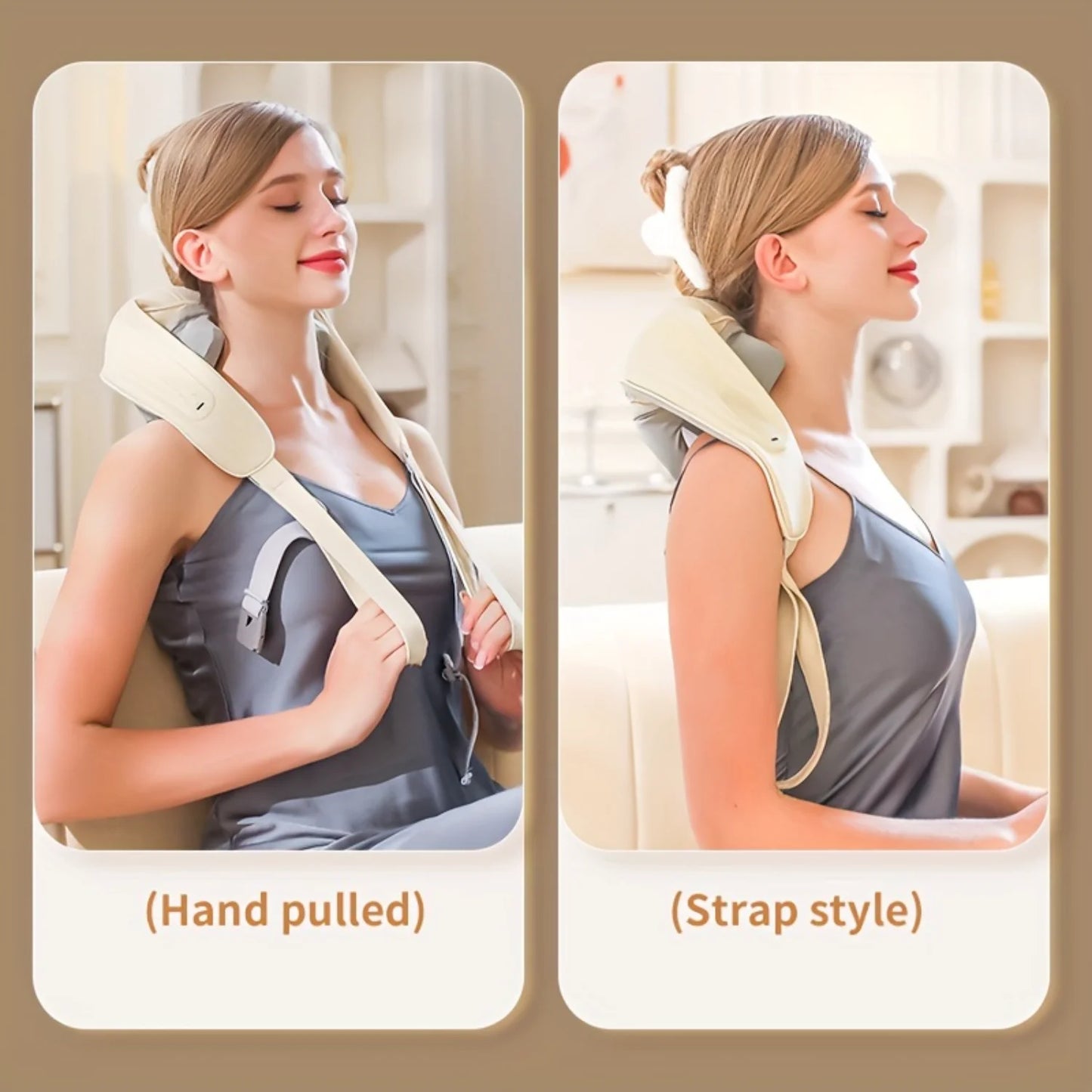 Shiatsu Neck Massager Pillow - 3D Heated Deep Tissue Massage - Rechargeable, Perfect for Relaxation at Home, Office, Travel - Fa