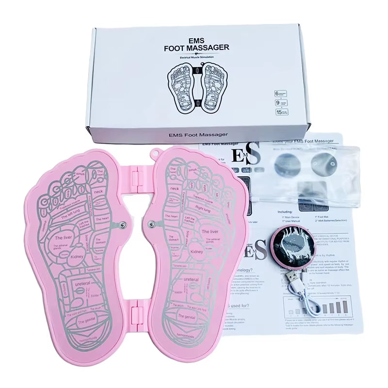 EMS Massage Electric Foot Massager Pad Fisioterapia Electrodos Estimulador Physiotherapy Massageador Healthcare Masajeador Saude
