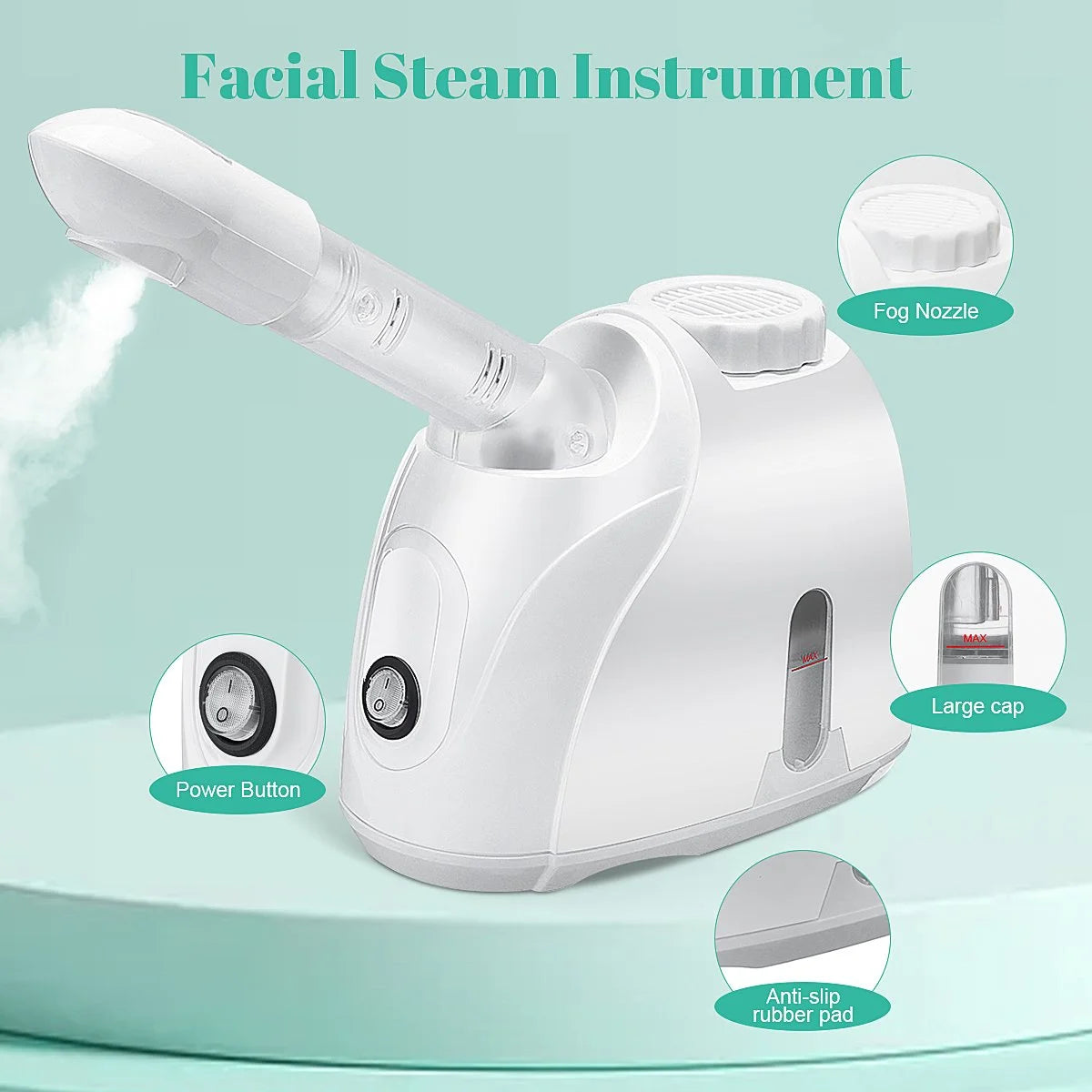 Professional Portable Facial Steamer, Nano Ionic Technology with 180° Rotatable Sprayer, Warm and Cold Mist for Salon and Spa Use